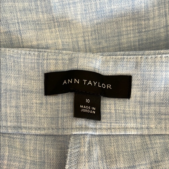 New Ann Taylor The Lana Light Blue slim ankle Pants in crosshatch  size 10. - Picture 6 of 8